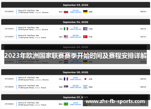 2023年欧洲国家联赛赛季开始时间及赛程安排详解 2023年欧洲国家联赛赛季开始时间及赛程安排详解
