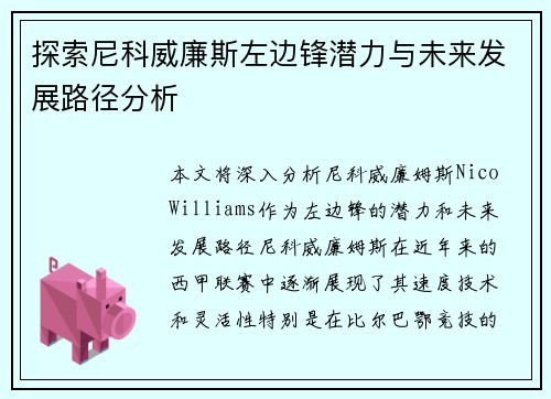 探索尼科威廉斯左边锋潜力与未来发展路径分析
